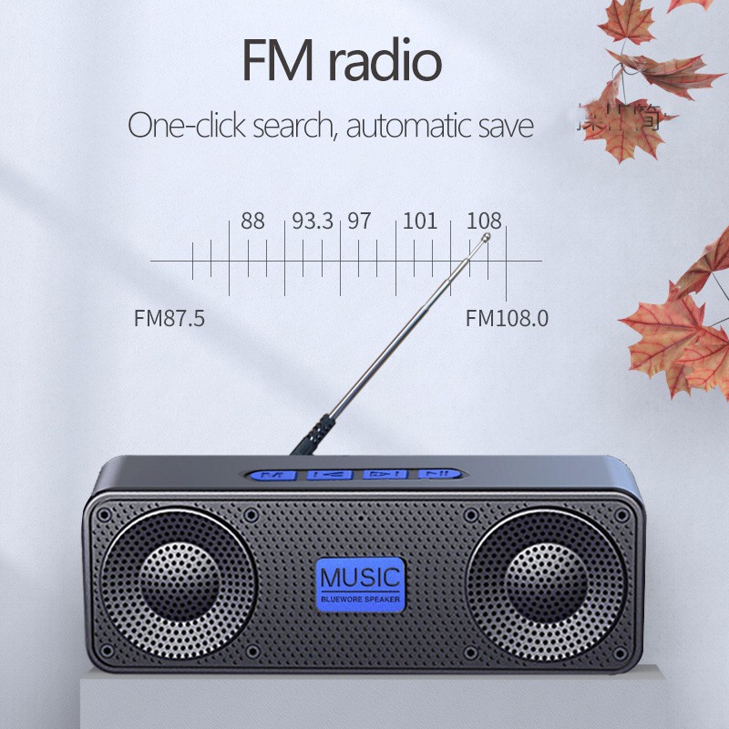 Loa bluetooth 5.0 nhỏ tích hợp mic có chức năng đọc thẻ micro FM radio