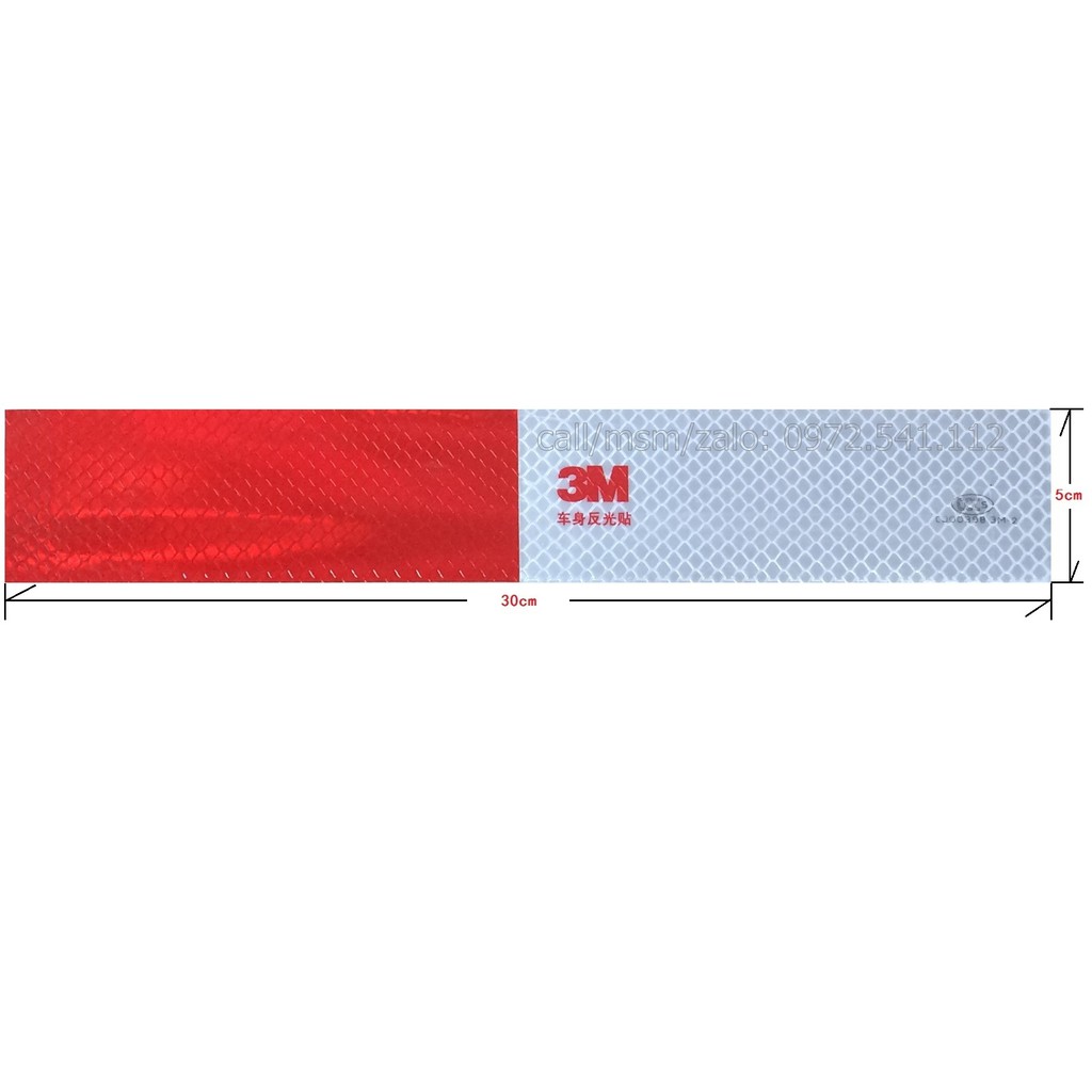 Decal phản quang 3M trắng đỏ.