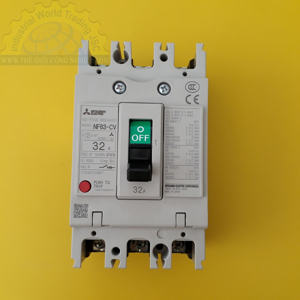 MCCB MITSUBISHI 3P/20A/7.5kA – NF63-CV