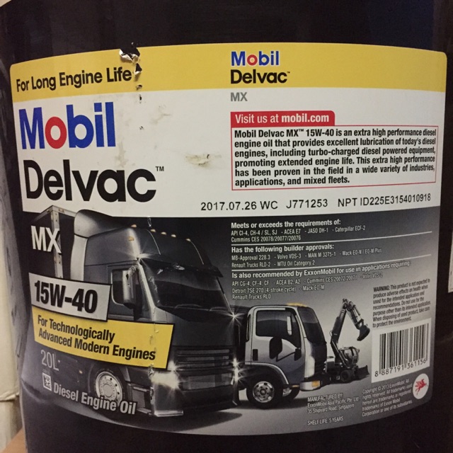 Nhớt Mobil Delvac MX 15w40 (20L)