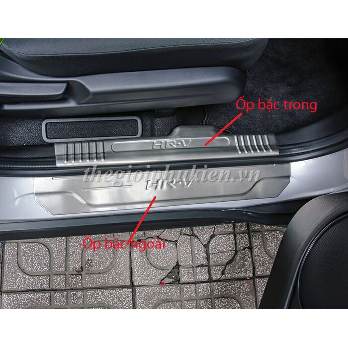 Ốp bậc cửa, Nẹp bước chân trong, ngoài xe Honda HR-V, HRV -  Hàng INOX cao cấp - Giá 1 bộ