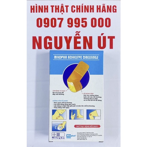 băng cá nhân miloplast hộp 100 miếng