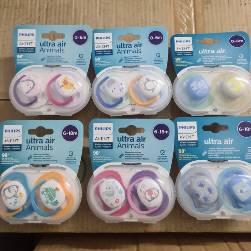 Set 2 ti giả Avent Ultra air cho bé 0-6 tháng/6-18 tháng