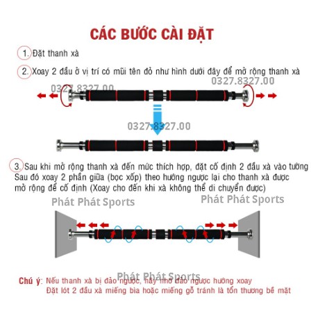 Xà đơn treo tường, gắn cửa nhiều kích thước