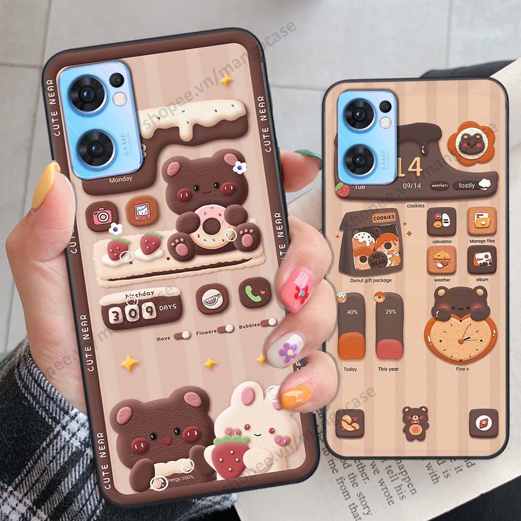 Ốp lưng Oppo Reno7 / Reno7 Z 5G / Reno 7 hình gấu, thỏ, đồng hồ cute dễ thương