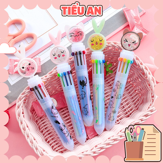 Bút bi nước đa màu nhiều ngòi hình thú trong suốt (10 màu)