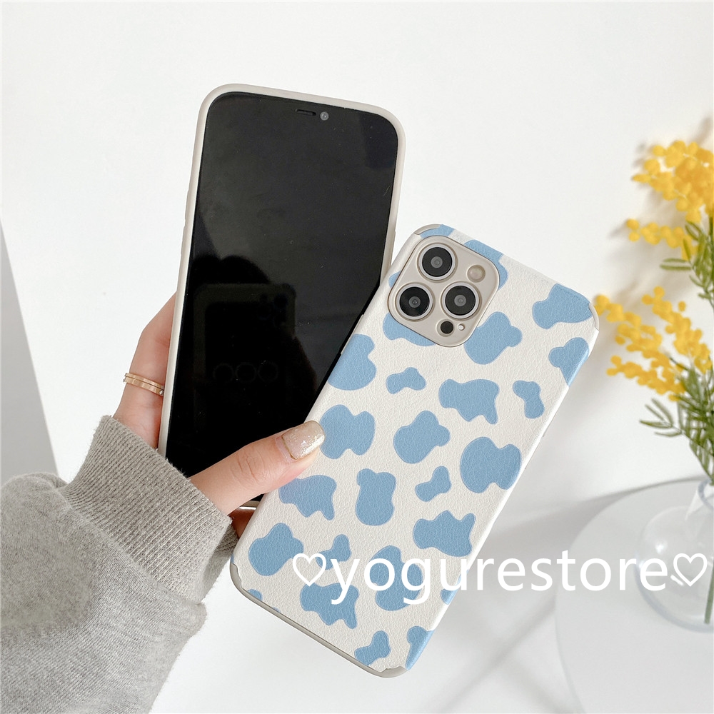 Fashion Skin Blue Cow Pattern Personality Protection Soft Phone Case Cover for Vivo V20Pro Y12S Y20 Y20I Y20S Y70S X50 Y50 Y30 Y19 S1Pro S1 Z1Pro Y17 Y15 Y12 Y11 V15 V11I V9 Y85 Y91C