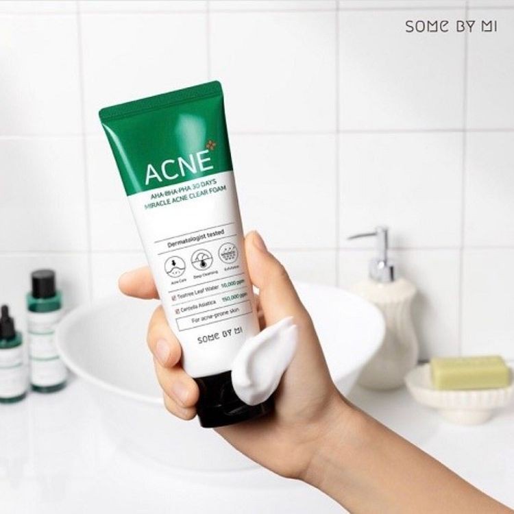 Sữa Rửa Mặt Some By Mi AHA-BHA-PHA Cho Da Mụn 100ml 30 Days Miracle Acne Clear Foam