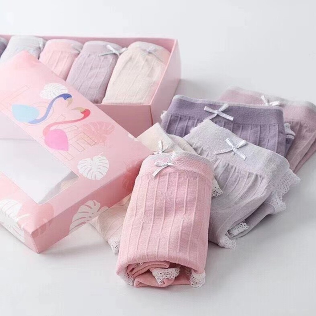 Quần Lót Nữ Cotton Kháng Khuẩn Viền Ren Đáng Yêu QL 06 RENEE Store