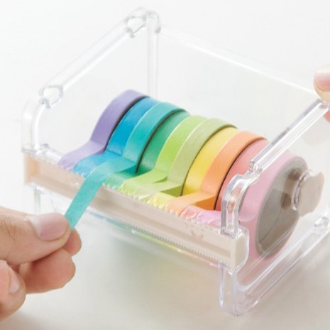 &lt;Video Review&gt; Khay Hộp Nhựa Đựng Giữ Và Cắt Băng Dính Washi Tape Gồm 2 Lưỡi Dao Có Chân Ghép Thành Tầng Teeci653