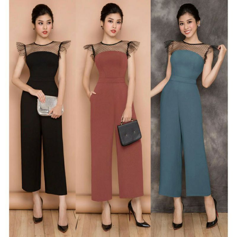 Jumpsuit ( bộ bay) phối lưới có bigsize 70kg