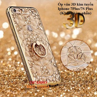 Ốp lưng Iphone 7Plus/7S Plus Ốp lưng vân 3D pha lê kim tuyến viền đính đá sang trọng