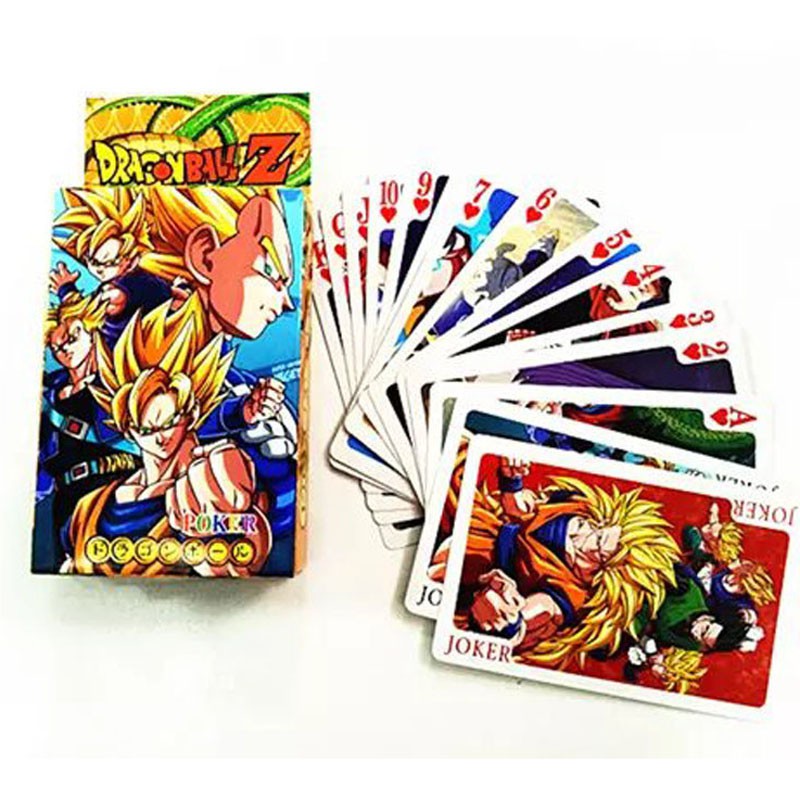 Bộ bài Tây anime dragon ball, bộ tú poker 7 viên ngọc rồng songoku songohan ca đíc 54 lá in hình anime manga dễ thương đ