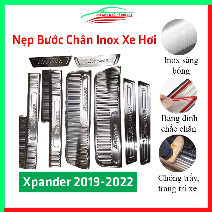 [Mitsubishi Xpander 2019] Bộ Nẹp Bước Chân Trong Ngoài Bằng Inox Cho Ô Tô - Mitsubishi Xpander 2019