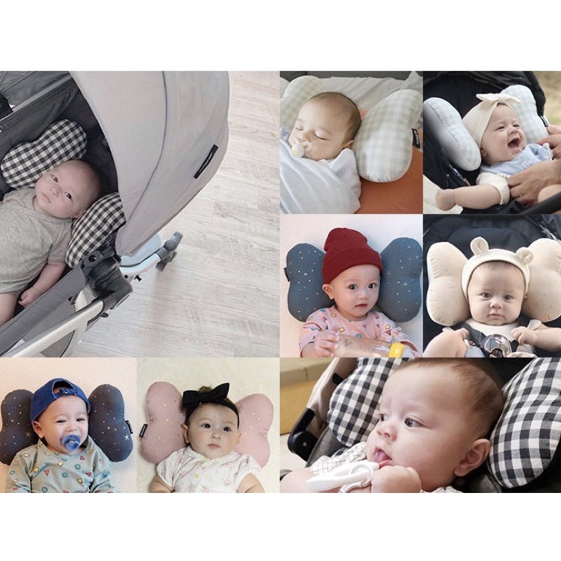GỐI KẸO CHO BÉ SƠ SINH NẰM XE ĐẨY/ Ô TÔ MALOLOTTE -MADE IN KOREA