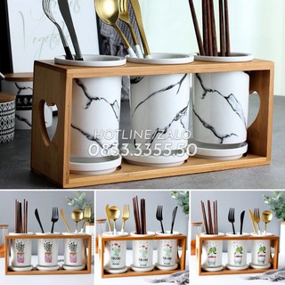 [20 Mẫu] Ống Đũa Họa Tiết nền Sứ Trắng Thẩm Mỹ