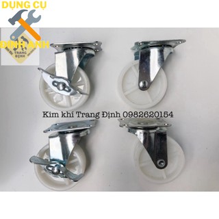 Bánh xe nhựa trắng 4,5,6,7cm