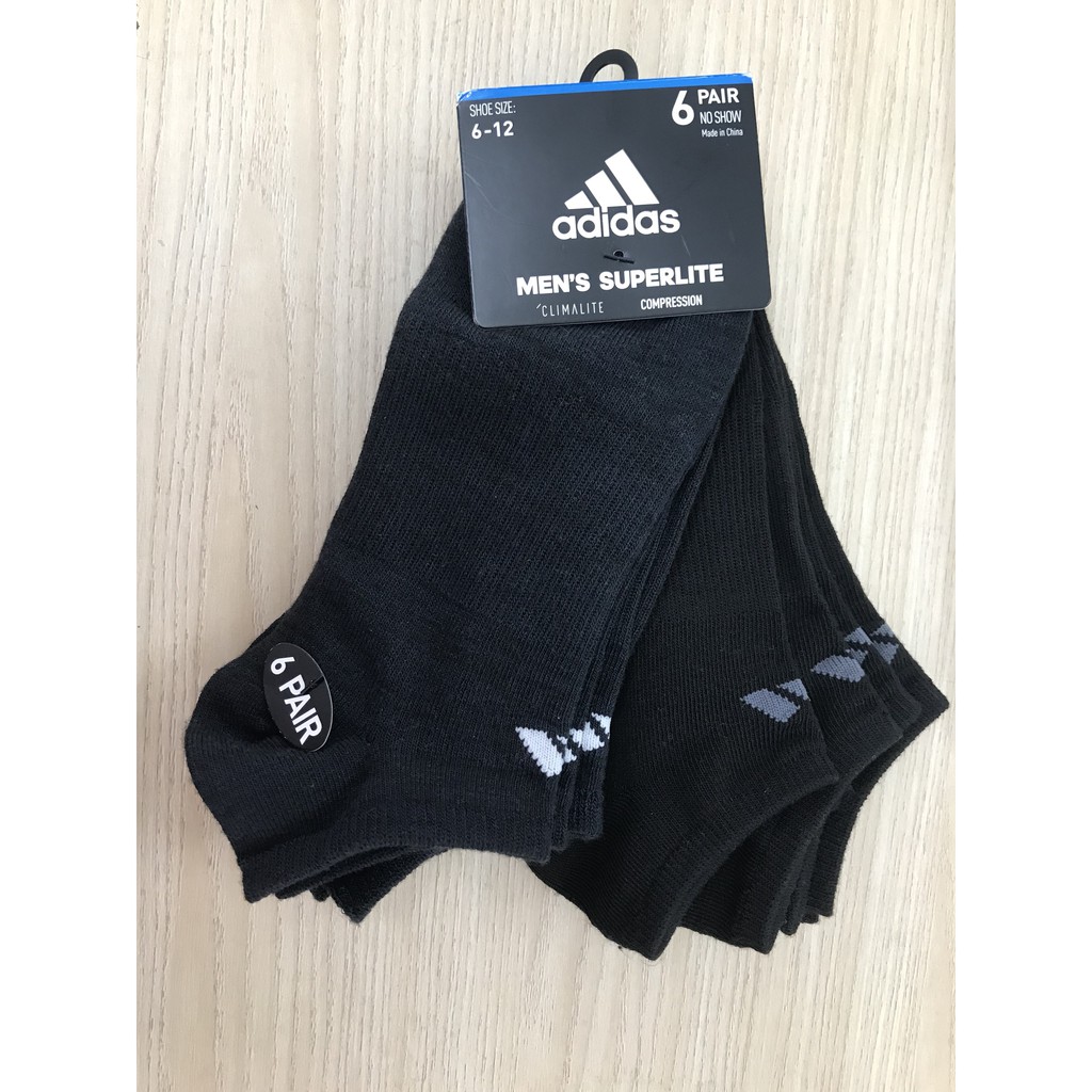 PACK6 VỚ ADIDAS SHIP 5141619A - NO SHOW - Combo 6 đôi