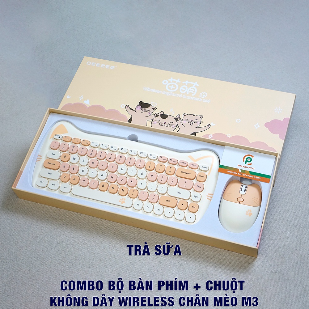 Chuột không dây hồng - Chuột Bluetooth máy tính không dây Wireless dễ thương chân mèo hình thú đối thủ của Logitech