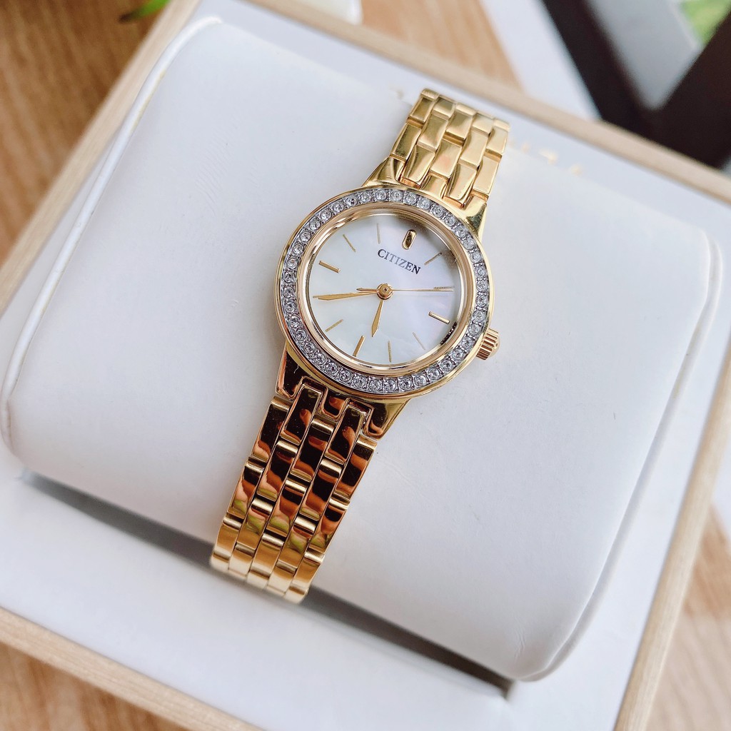 Đồng hồ nữ chính hãng Citizen Eco Drive EJ6102-64D - Máy pin - Kính khoáng