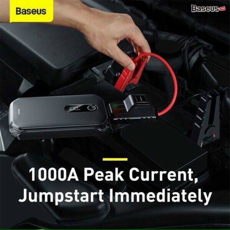 Bộ kích nổ ô tô xe hơi khẩn cấp Baseus Super Energy Car Jump Starter Pro CRJS03 Kiêm Pin Dự Phòng 12000mAh