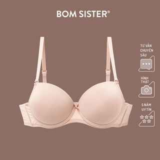 Áo lót mút vừa có gọng thun lạnh màu trơn nâng ngực tự nhiên BOM SISTER MU1003