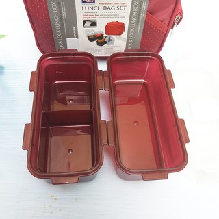 Bộ hộp cơm Lock&Lock HPL762 DR túi đỏ - Larva Store