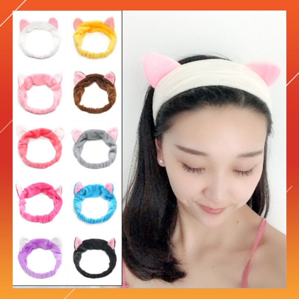 Băng đô tai mèo &lt;3 FREESHIP &lt;3 Băng đô rửa mặt