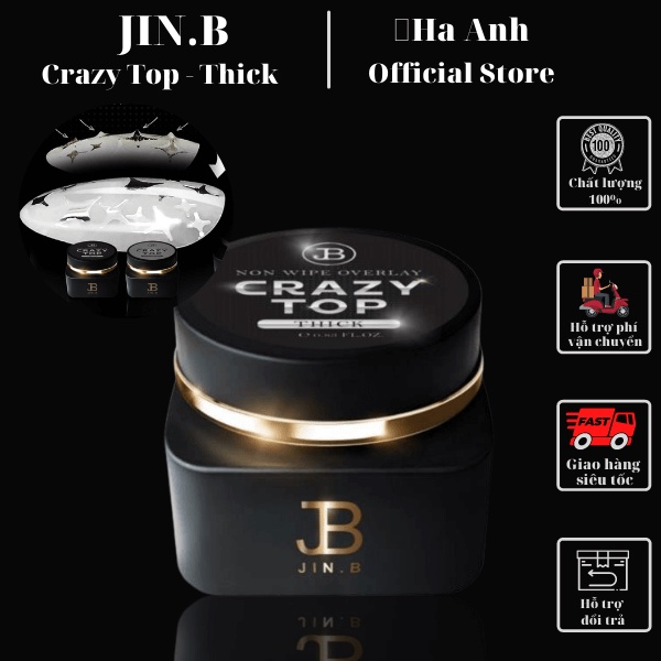 Jin B Sơn gel Top bóng cường lực cực bền Crazy Top Thick 25gr Độ đậm đặc cao, Chống trầy xướt