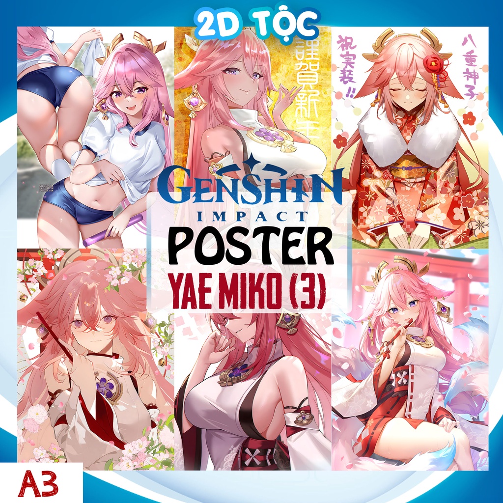 ẢNH POSTER A3 YAE MIKO (3) GAME GENSHIN IMPACT CHẤT LIỆU GIẤY CAO CẤP - 2D TỘC SHOP