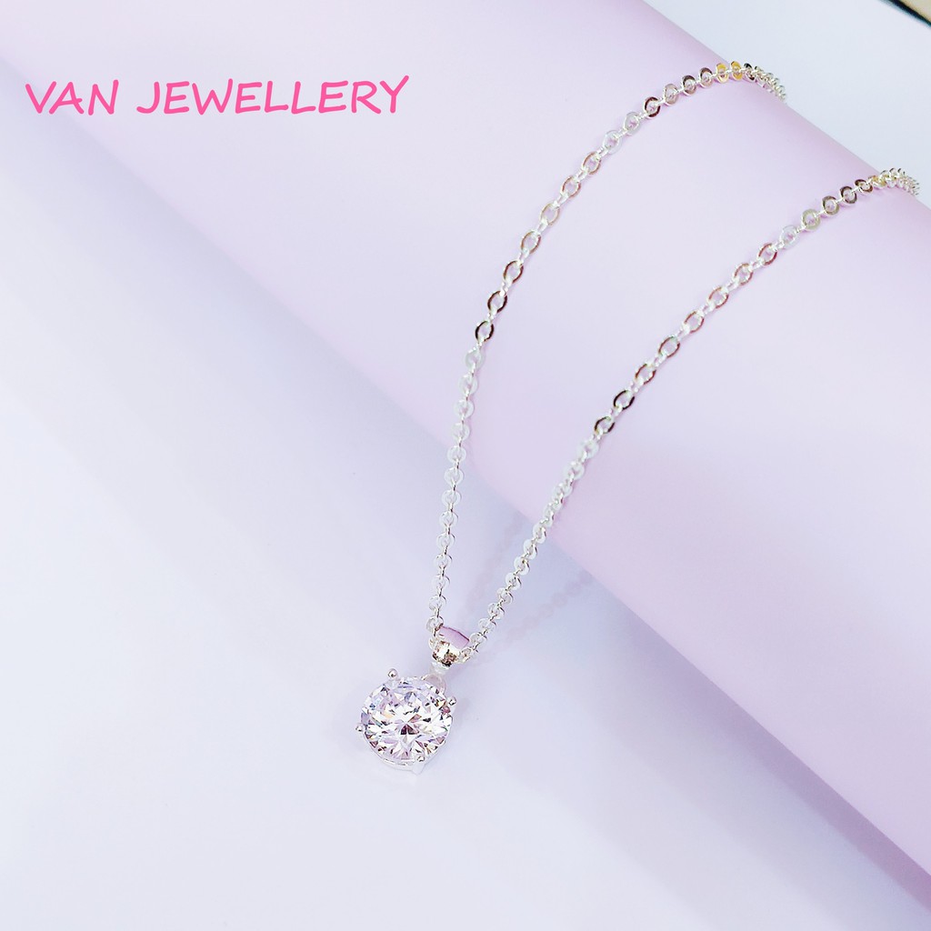Dây chuyền bạc ta mặt đá chủ _ Van jw