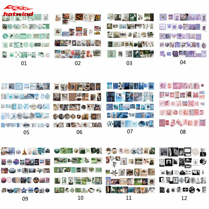 HW Hộp 80 Miếng Dán Hình Ảnh Trang Trí Sổ Lưu Niệm