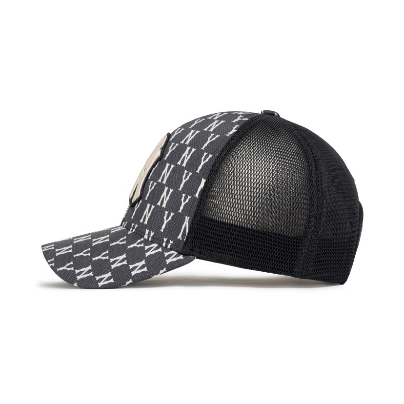 Mũ lưỡi trai MLB thêu chữ NY phối lưới hoạ tiết monogram hàng xuất dư cao cấp phong cách Hàn Quốc - Hùng Nón Hiệu