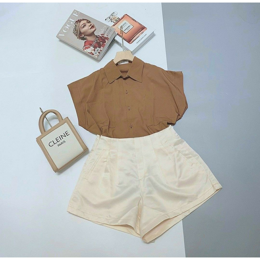 Áo sơ mi sát nách 2 túi nhiều màu sắc