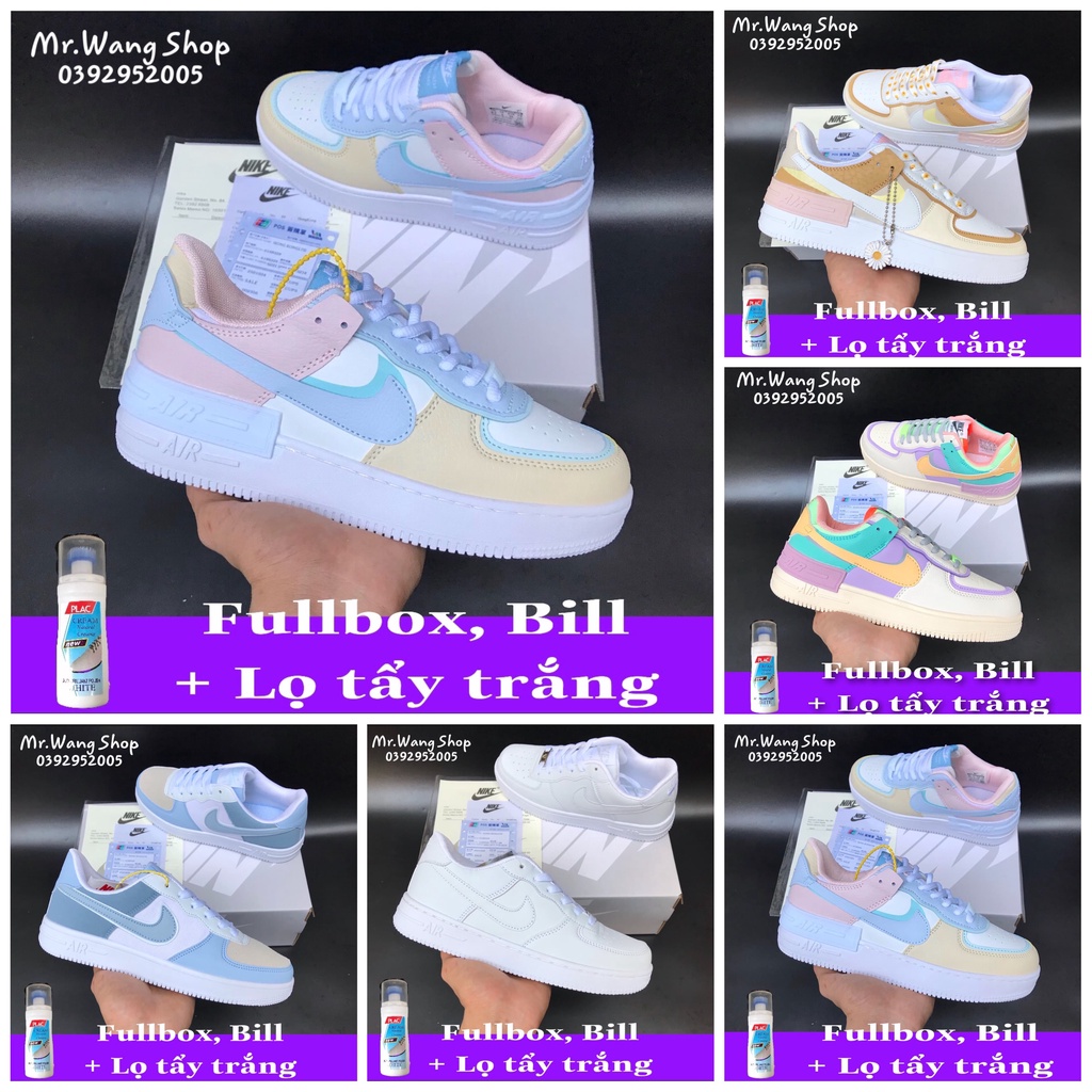 Giày Thể Thao Nam Nữ, Giày_Nike AF1 Air Force 1 Hàng Đẹp Full Box Bill + Lọ tẩy