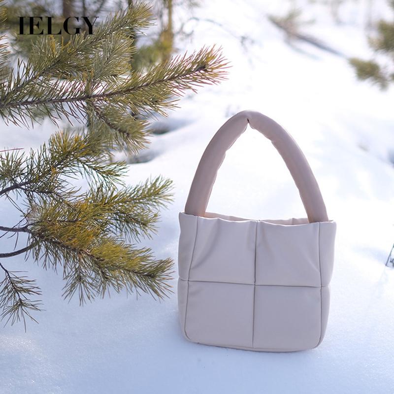 Túi xách IELGY da mềm dáng vuông đính kim cương giả thời trang cho nữ