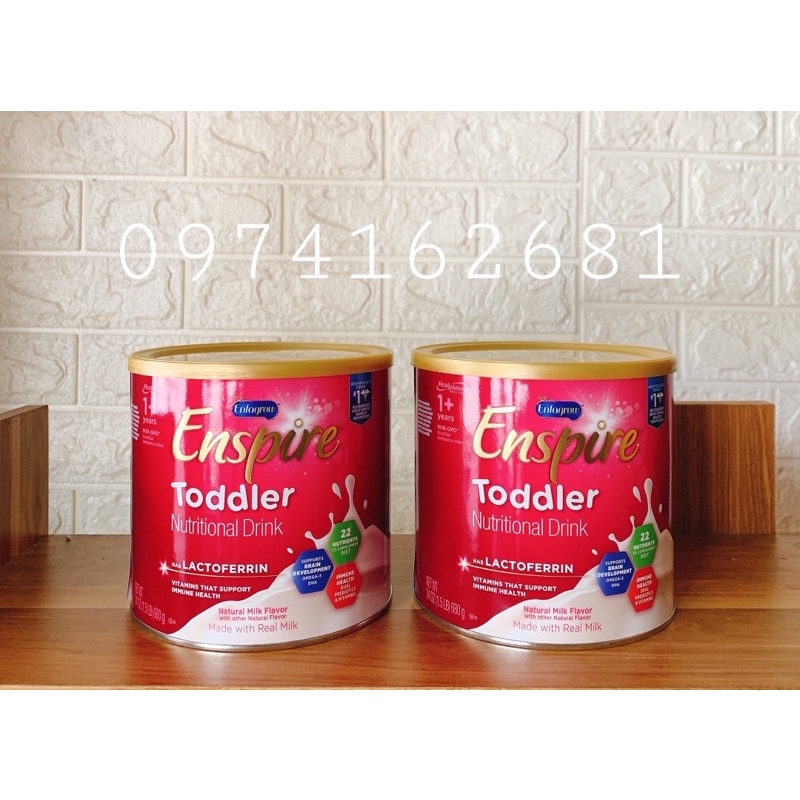 (Air/ date 22/8/2022) Sữa Bột Enfagrow Enspire Toddler Lactoferin trẻ 1 tuổi 680g - Mỹ