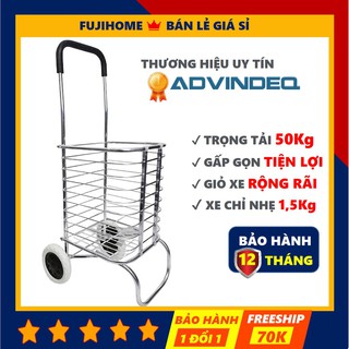 [BH 12 THÁNG] Xe kéo đi chợ gấp gọn 2 bánh ADVINDEQ TL-90C, xe đẩy kéo hàng đi chợ gấp gọn nhẹ mini siêu thị giá rẻ