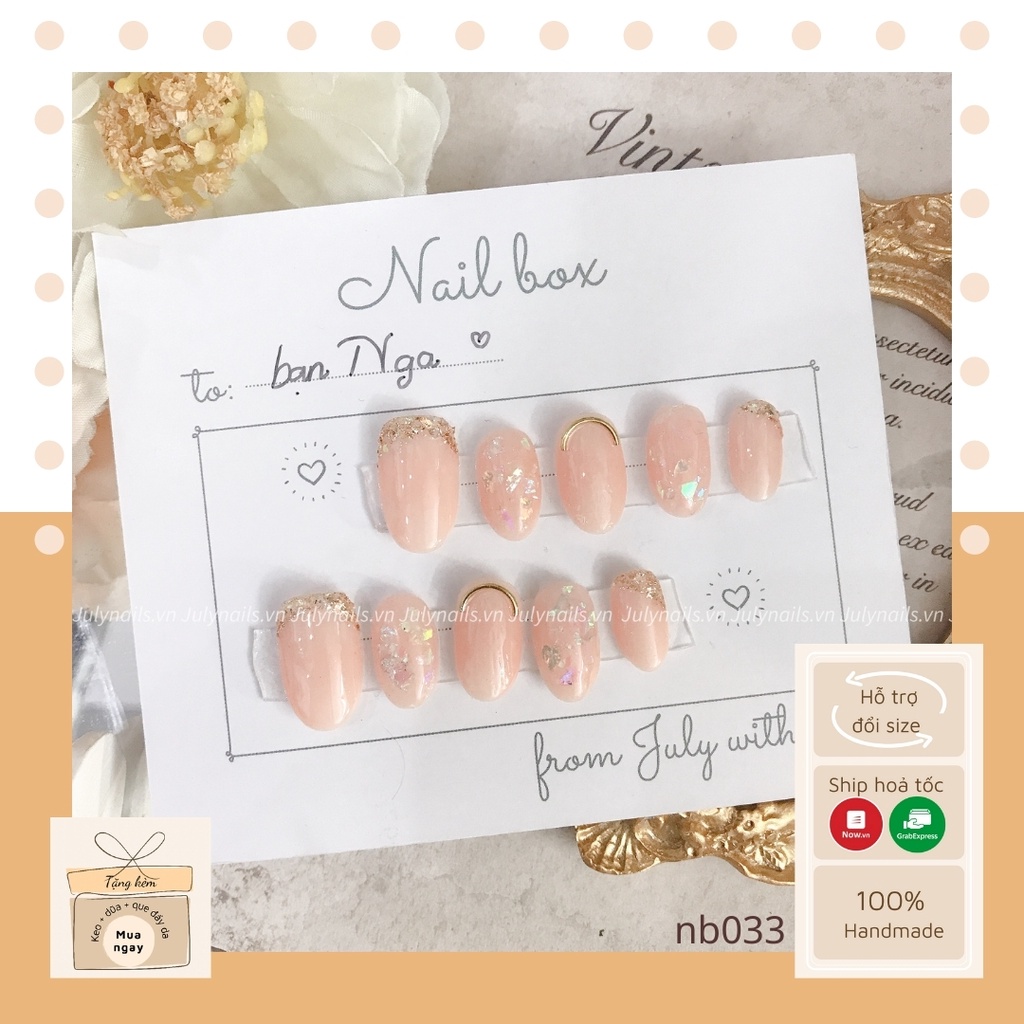 Nail Box Thiết Kế Phong Cách Nhật Hàn Ẩn Xà Cừ Màu Thạch julynails.vn nb033