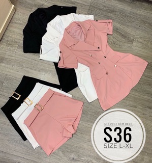 Bigsize Set vest kèm belt S36