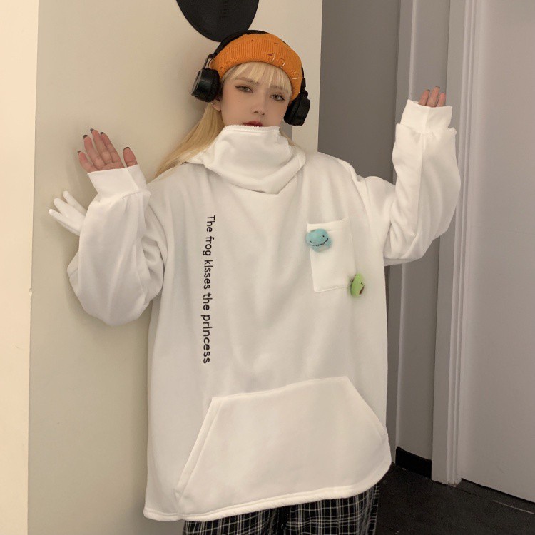 Áo hoodie nam form rộng Áo hoodie nam form rộng unisex có mũ đầu ếch bộ sưu tập đi chơi đi học hàn quốc