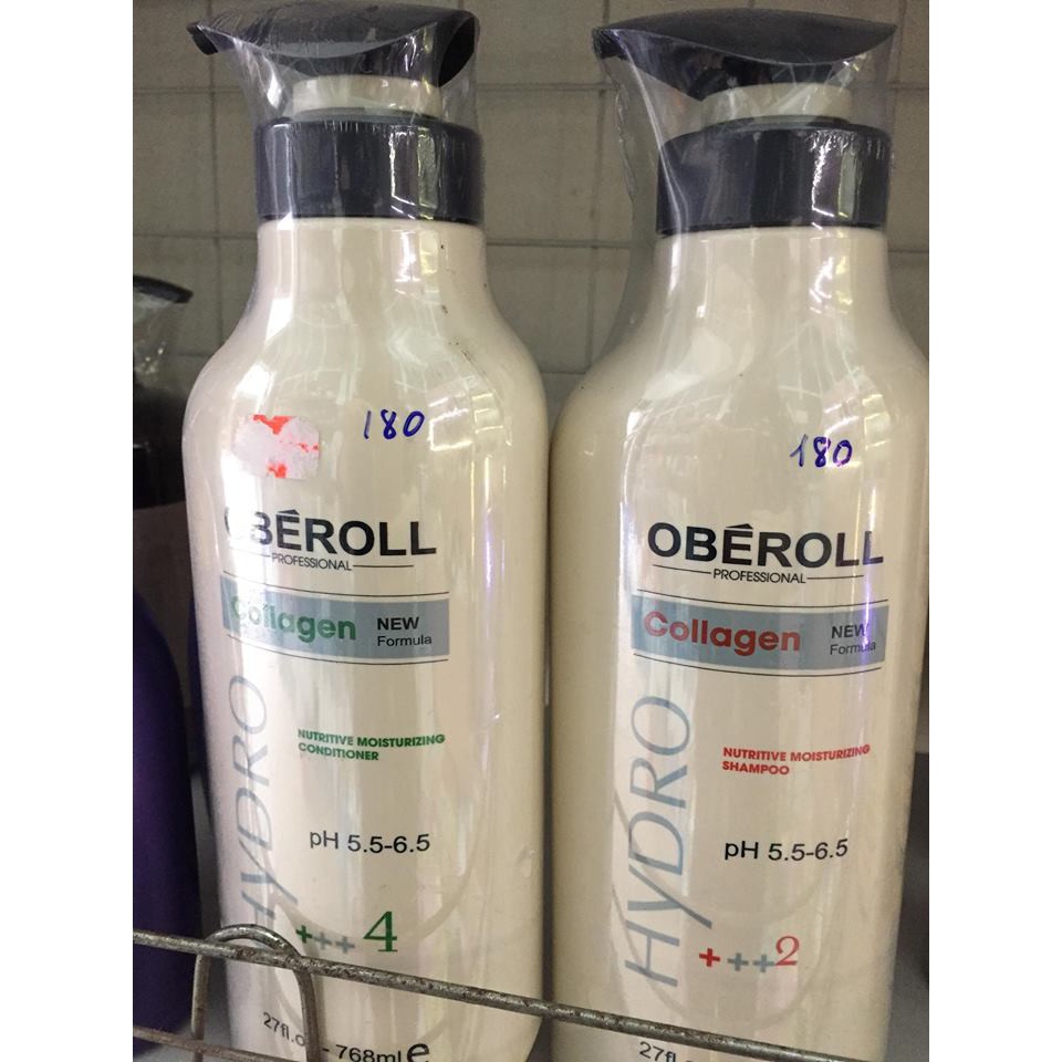 Cặp Dầu Gội Xả OBEROLL Colagen Hydro Italia 768ml 1 chai