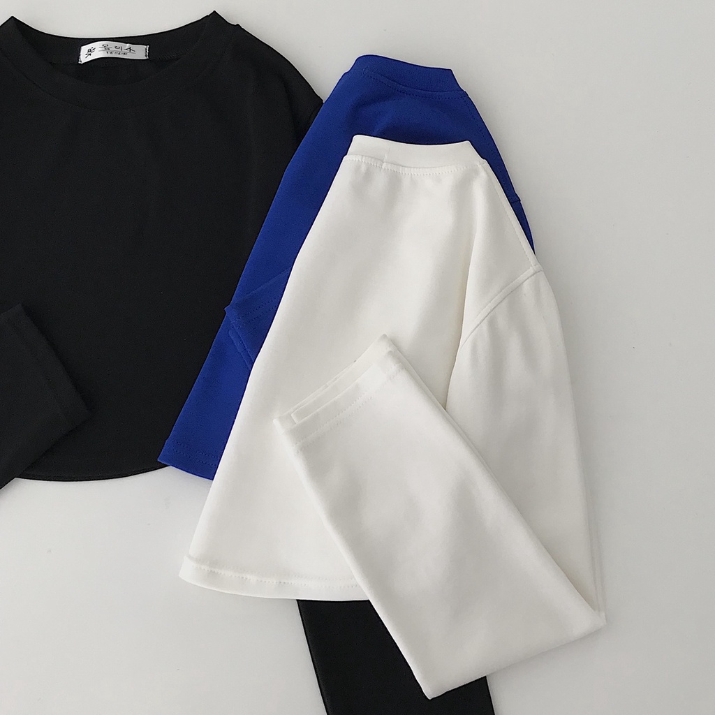 Áo Croptop Nữ Tay Dài OXEN JEM CLOSET chất bo gân nhiều màu 10408