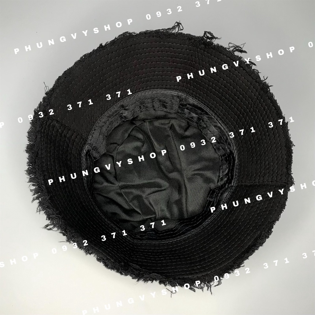 Mũ bucket tai bèo vành phungvyshop BO TUA RUA RÁCH TRƠN- nón unisex nam nữ