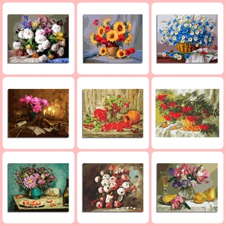 Bộ Tranh Sơn Dầu 40x50cm Tự Làm Hình Bông Hoa