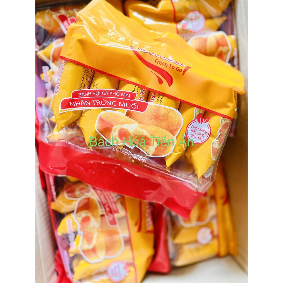 Bánh Mì Sợi Thịt Gà Phô Mai Nhân Trứng Muối Omeli ăn sáng gói168g
