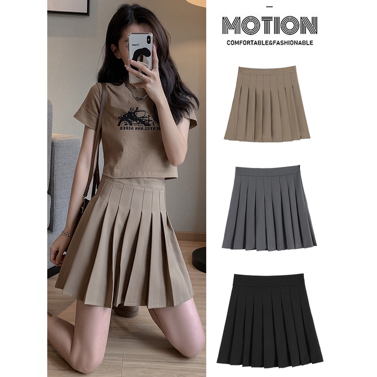 NRVP Chân Váy Chữ A Lưng Cao Màu Sắc Thời Trang