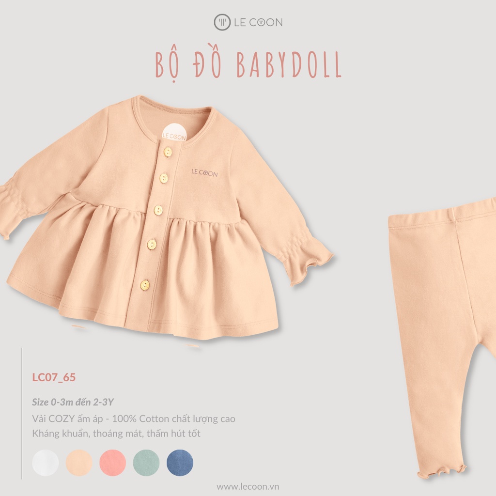 LECOON- Bộ quần áo bé gái Lecoon Baby Doll LC0765