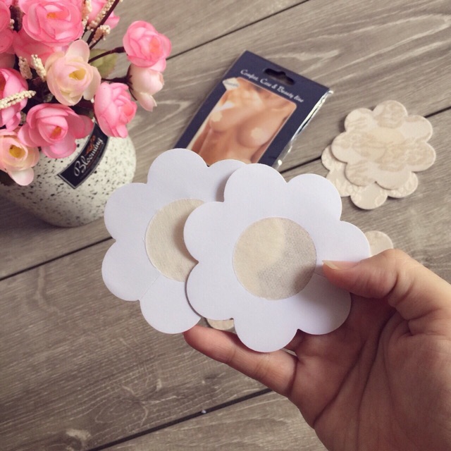 Set 10 miếng dán ti vải ren hoặc trơn