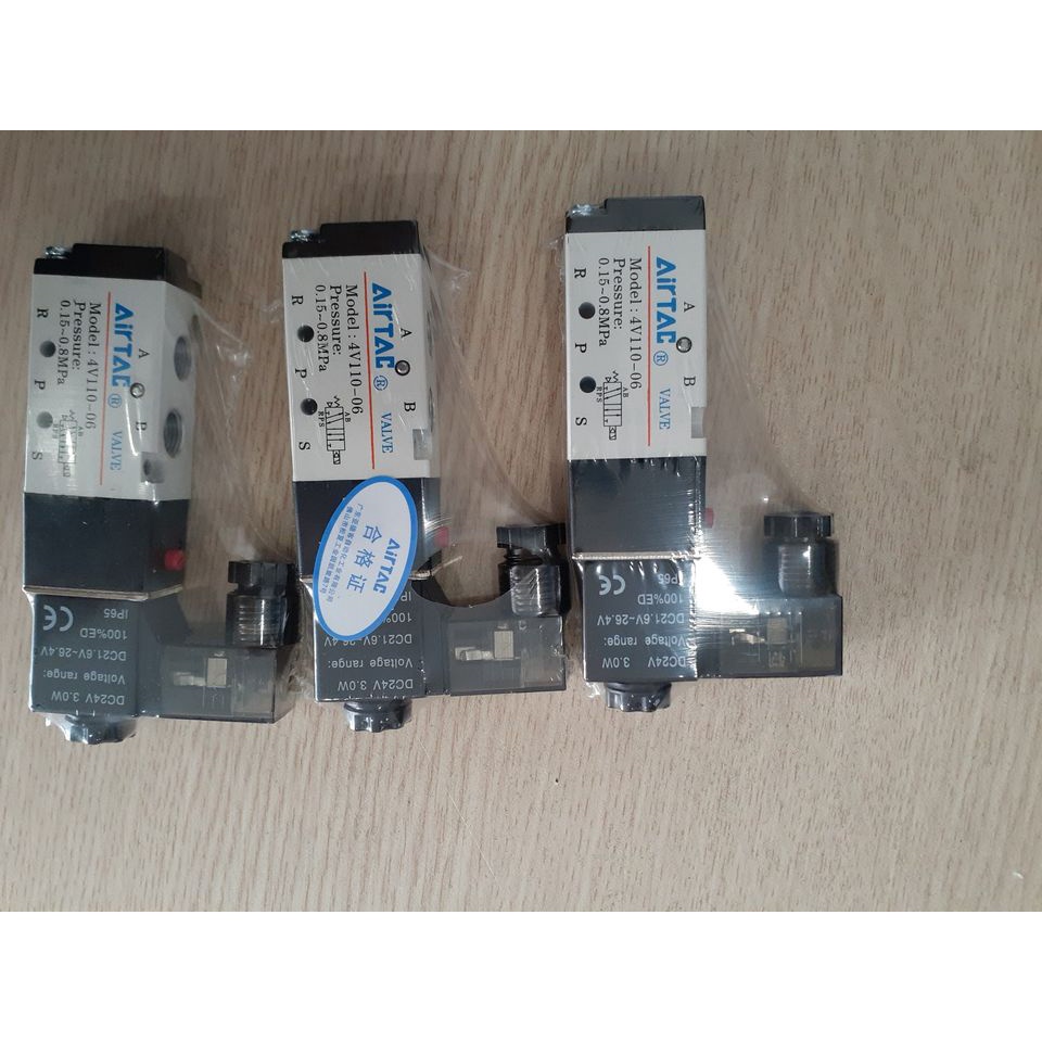 Van điện từ 4V110-06-DC24V AIRTAC, van khí 4V110-06-DC24V AIRTAC